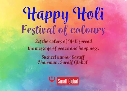 Let the colors of Holi spread the message of peace and happiness.